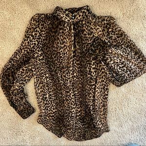 Cheetah animal print blouse